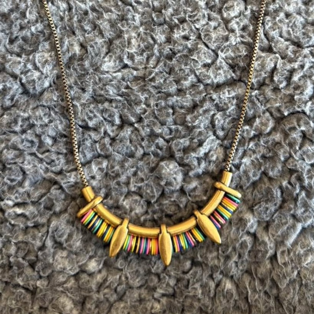 Stella & Dot Gold Necklace with Multicolor Accents